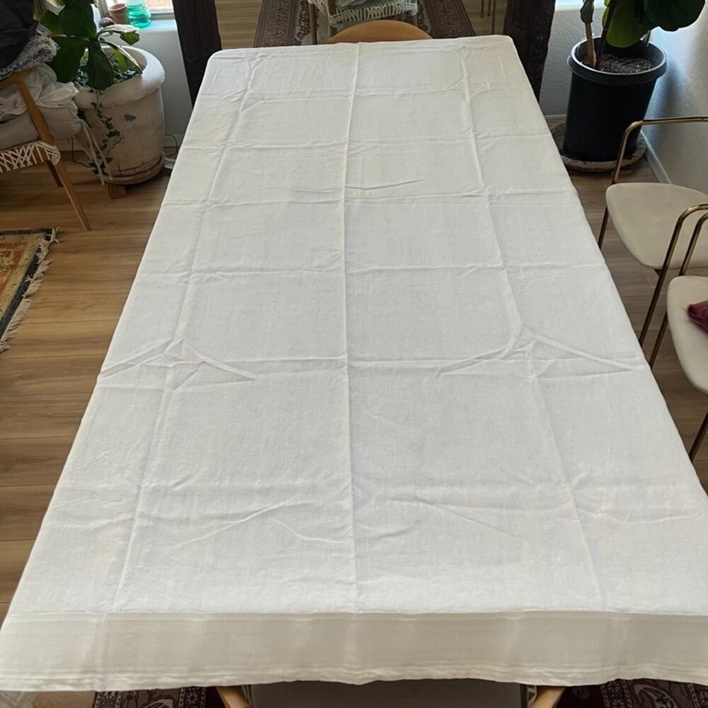 Unbranded White Linen Curtain Panel 56"x 95"